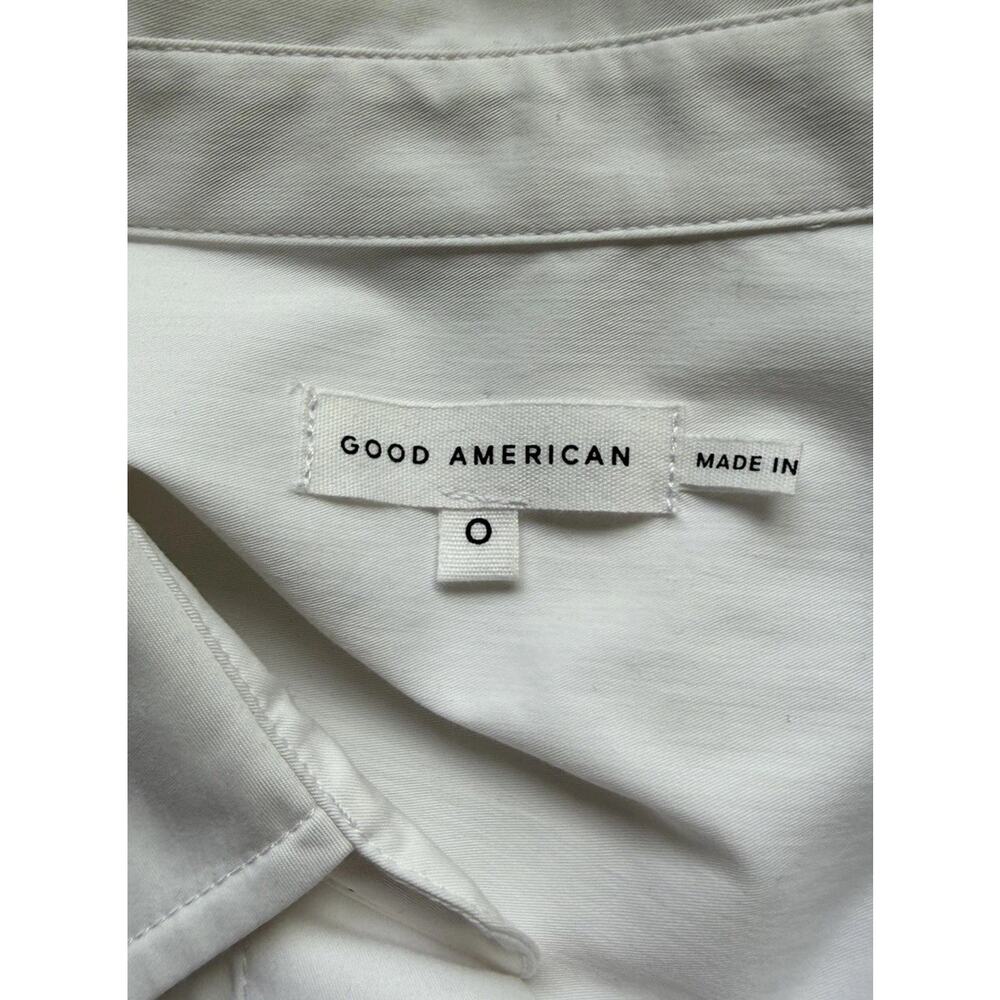 Good American The Good Shirt White Button Down Shirt Long Sleeve Collared 0 NWT - Picture 8 of 13